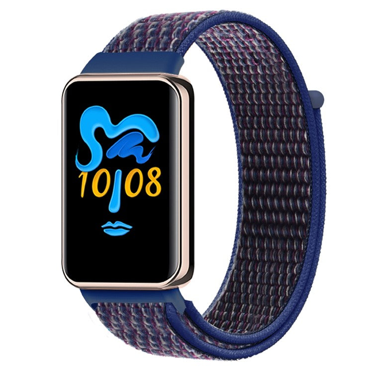 For Honor Band 9 Nylon Watch Strap Loop Fastener Adjustable Wrist Band Replacement - Indigo Blue