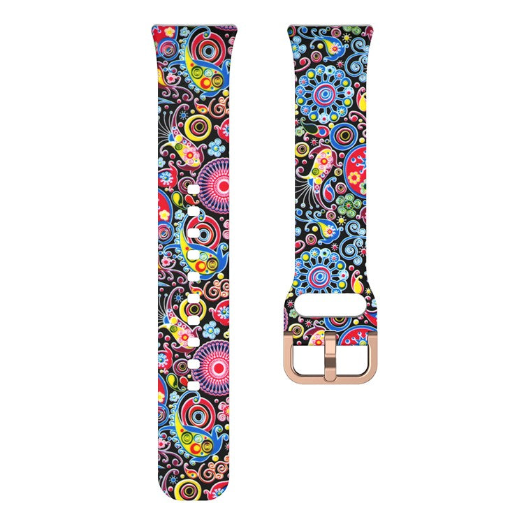 For Samsung Galaxy Fit3 Pattern Printing Silicone Strap Replacement Watch Band - Colorful Jellyfish