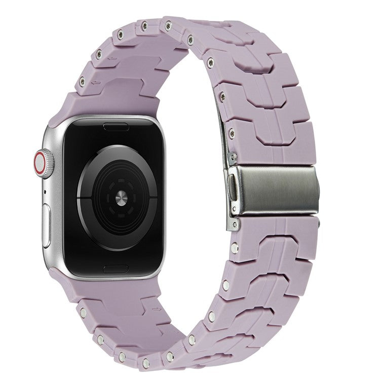 For Apple Watch Series 10 42mm / 9 8 7 41mm / SE (2023) SE (2022) SE 6 5 4 40mm / 3 2 1 38mm Watch Strap Replacement Silicone Band - Purple