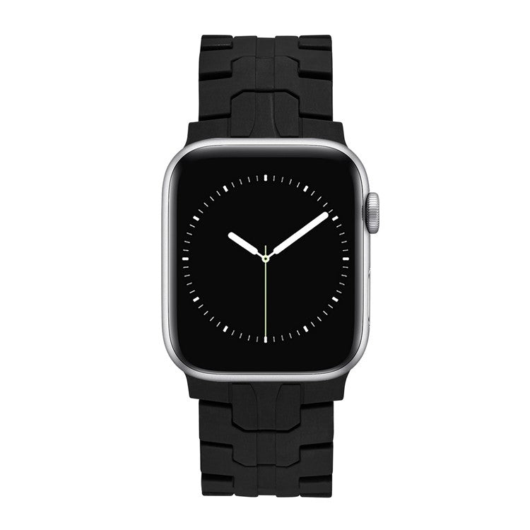 For Apple Watch Series 10 42mm / 9 8 7 41mm / SE (2023) SE (2022) SE 6 5 4 40mm / 3 2 1 38mm Watch Strap Replacement Silicone Band - Black