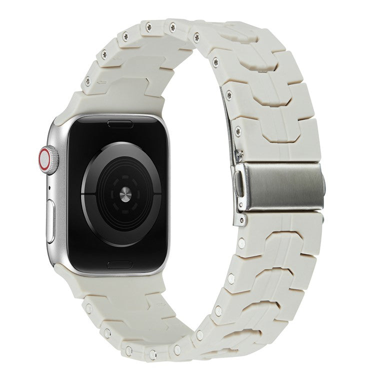 For Apple Watch 10 46mm / Ultra 2 / Ultra 49mm / 9 8 7 45mm / SE (2023) SE (2022) SE 6 5 4 44mm / 3 2 1 42mm Silicone Watch Band - Starlight