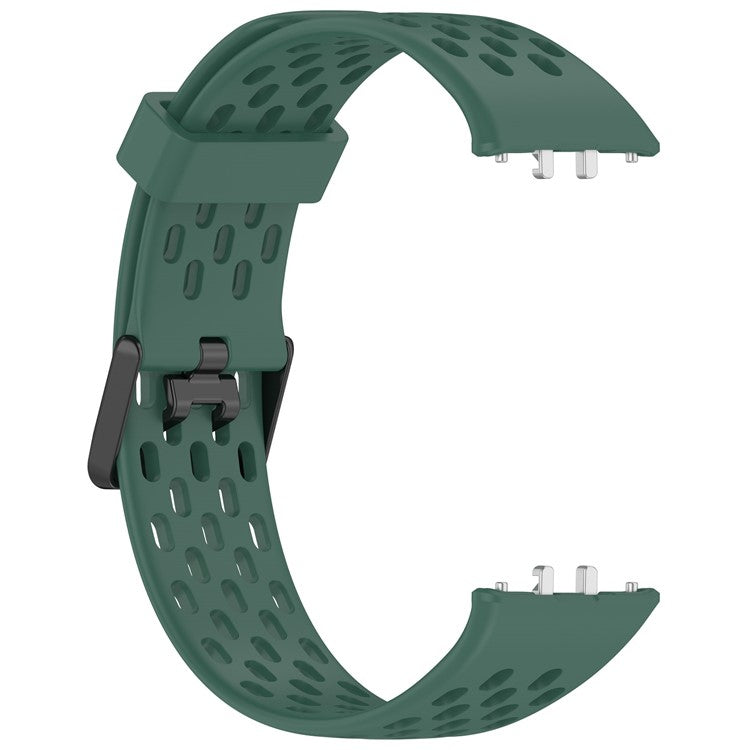 For Samsung Galaxy Fit3 Strap Replacement Silicone Breathable Watch Bracelet - Dark Green