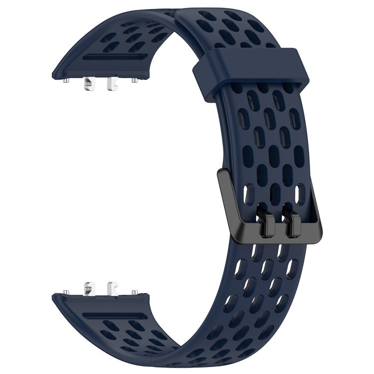 For Samsung Galaxy Fit3 Strap Replacement Silicone Breathable Watch Bracelet - Midnight Blue