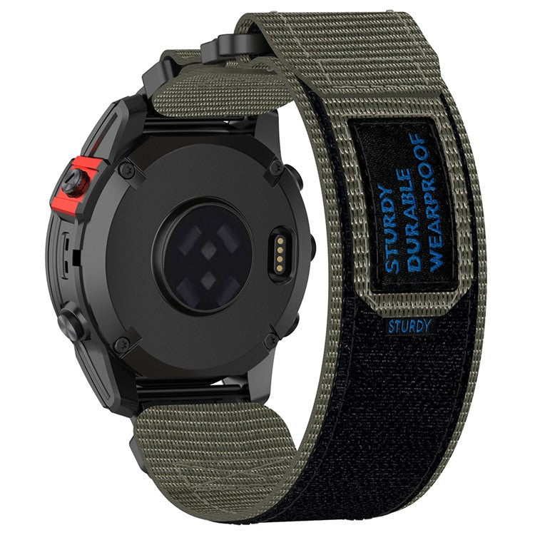For Garmin Fenix 7 / Fenix 7 Pro / Instinct 2 Quickfit 22mm Magic Tape Watch Strap Nylon Wrist Band - Grey
