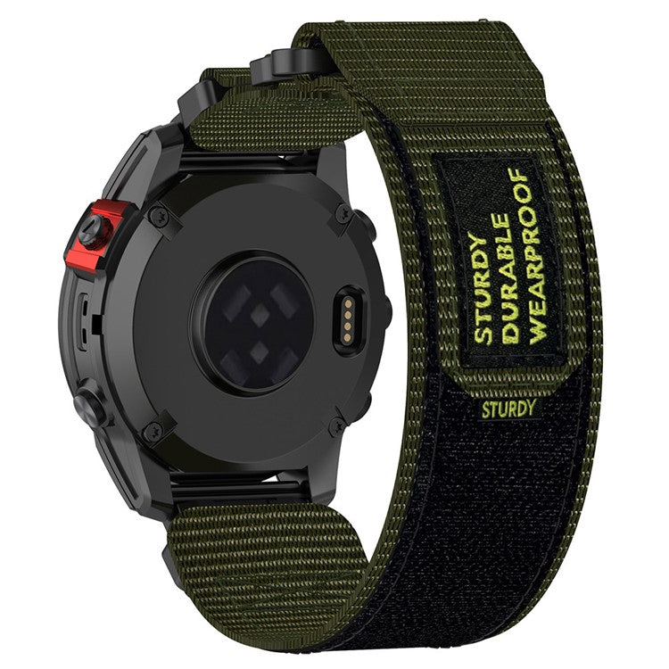 For Garmin Fenix 7 / Fenix 7 Pro / Instinct 2 Quickfit 22mm Magic Tape Watch Strap Nylon Wrist Band - Army Green