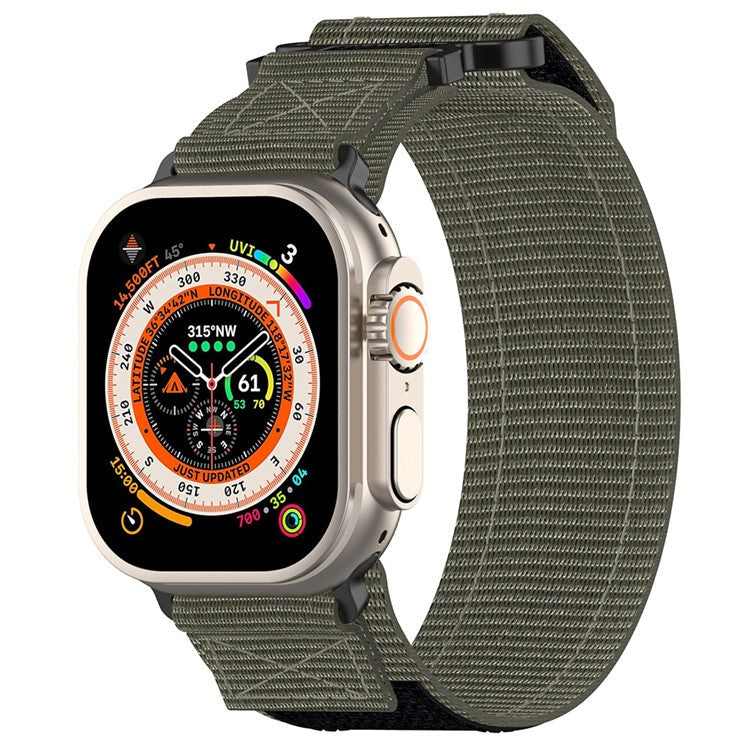 For Apple Watch Series 10 42mm / 9 8 7 41mm / SE (2023) SE (2022) SE 6 5 4 40mm / 3 2 1 38mm Nylon Band Sticky Magic Clasp Bracelet - Grey