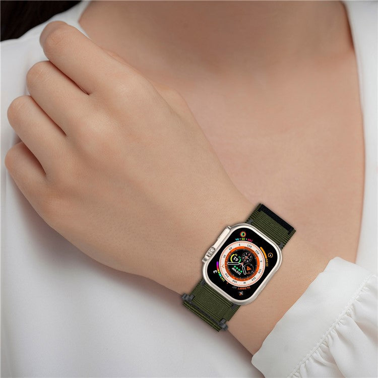 For Apple Watch Series 10 42mm / 9 8 7 41mm / SE (2023) SE (2022) SE 6 5 4 40mm / 3 2 1 38mm Nylon Band Sticky Magic Clasp Bracelet - Grey