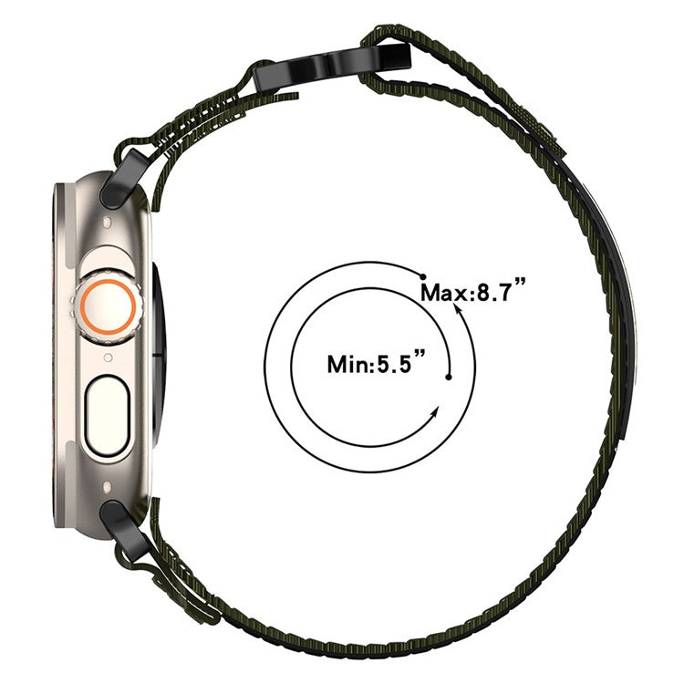 For Apple Watch Series 10 42mm / 9 8 7 41mm / SE (2023) SE (2022) SE 6 5 4 40mm / 3 2 1 38mm Nylon Band Sticky Magic Clasp Bracelet - Grey