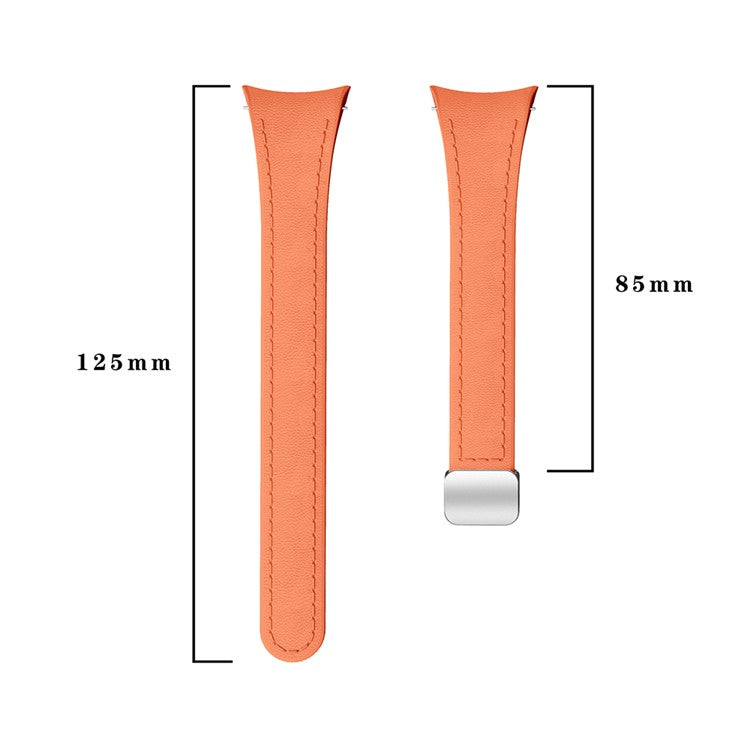 For Samsung Watch FE 40mm / Watch4 Classic Active / Watch 5 / Watch6 Classic Magnetic Buckle Leather+Silicone Strap - White+Black Buckle