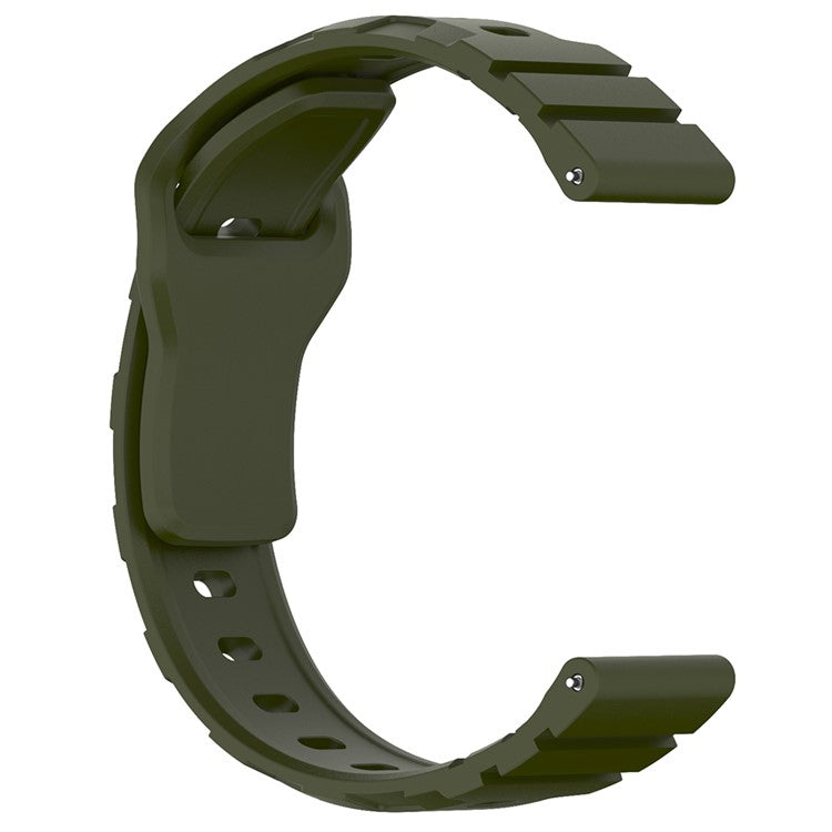 For Huawei Watch GT 3 42mm / GT 3 Pro 43mm Silicone Band 20mm Armour Watch Strap Replacement - Army Green