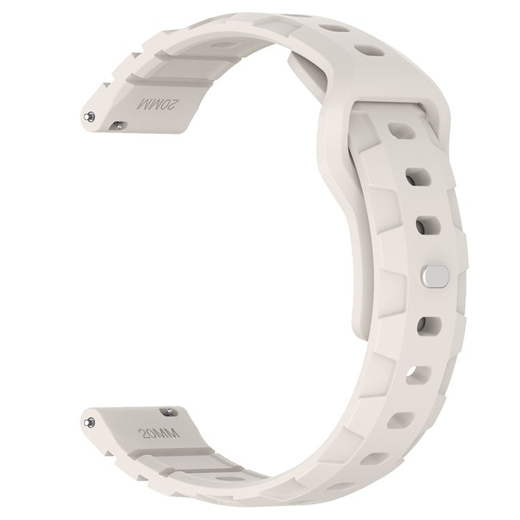 For Huawei Watch GT 3 42mm / GT 3 Pro 43mm Silicone Band 20mm Armour Watch Strap Replacement - Starlight