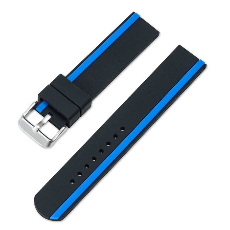 For Huawei Watch GT 2 / 3 / 3 Pro / Samsung Galaxy Watch6 Classic Replacement Strap Dual-Color Silicone Watch Band - Black / Blue