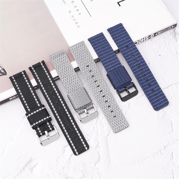 For Huawei Watch GT 3 42mm / Watch GT 3 Pro 43mm Wrist Strap 20mm Texture Nylon Watch Strap - Sapphire / Grid