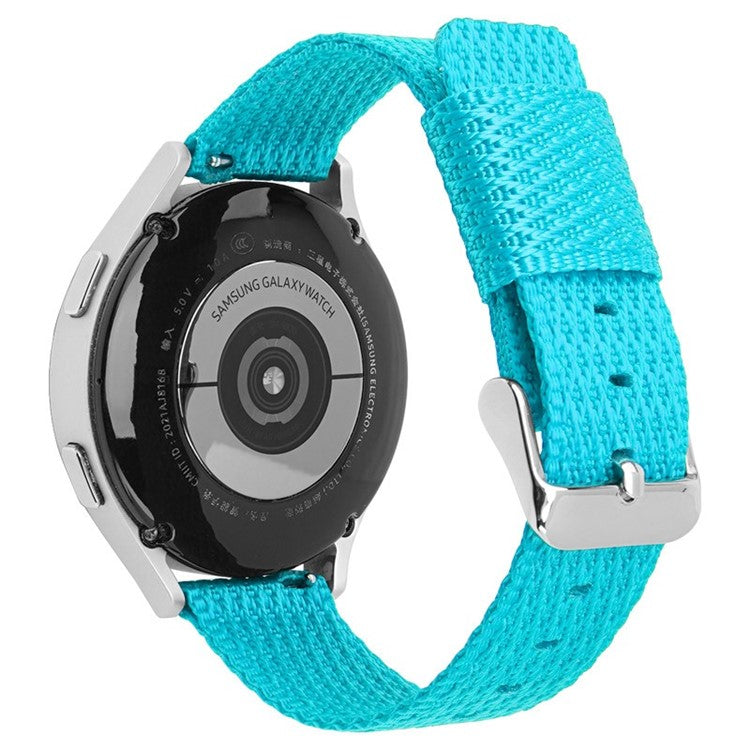 For Huawei Watch GT 3 42mm / Watch GT 3 Pro 43mm Wrist Strap 20mm Texture Nylon Watch Strap - Baby Blue / Grid