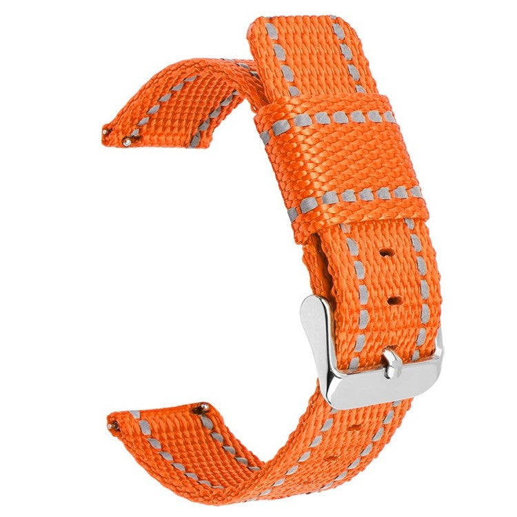 For Huawei Watch GT 3 42mm / Watch GT 3 Pro 43mm Wrist Strap 20mm Texture Nylon Watch Strap - Orange / Reflective Strip