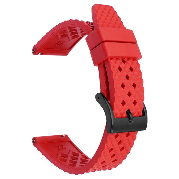 For Huawei Watch GT 3 42mm / GT 3 Pro 43mm Watch Strap 20mm Fluorubber Wrist Band - Red+Black Buckle