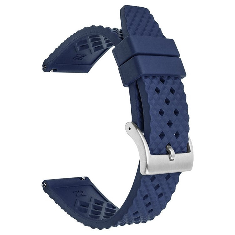 For Garmin Venu 3S / Watch GT 4 41mm Replacement Wrist Band 18mm Fluorubber Watch Strap - Sapphire+Silver Buckle