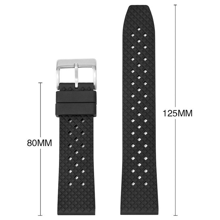 For Garmin Venu 3S / Watch GT 4 41mm Replacement Wrist Band 18mm Fluorubber Watch Strap - Sapphire+Silver Buckle