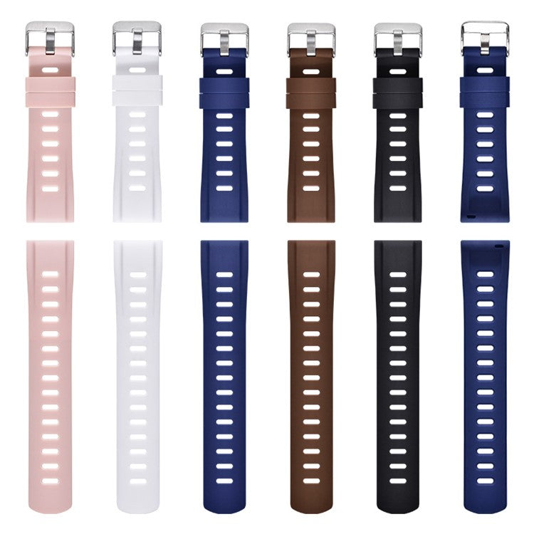 For Samsung / Huawei / Garmin 20mm Universal Watch Strap Replacement Silicone Wrist Band - Black