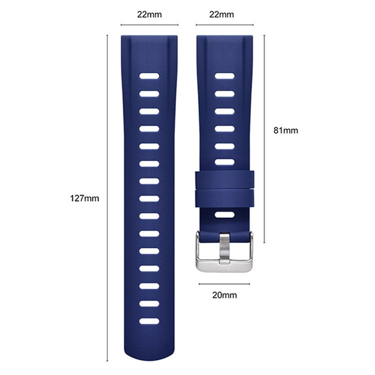 For Samsung / Huawei / Garmin 20mm Universal Watch Strap Replacement Silicone Wrist Band - Black