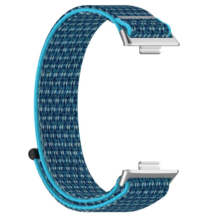 For Huawei Watch Fit 3 Strap Magic Tape Nylon Soft Watch Band - Sea Blue
