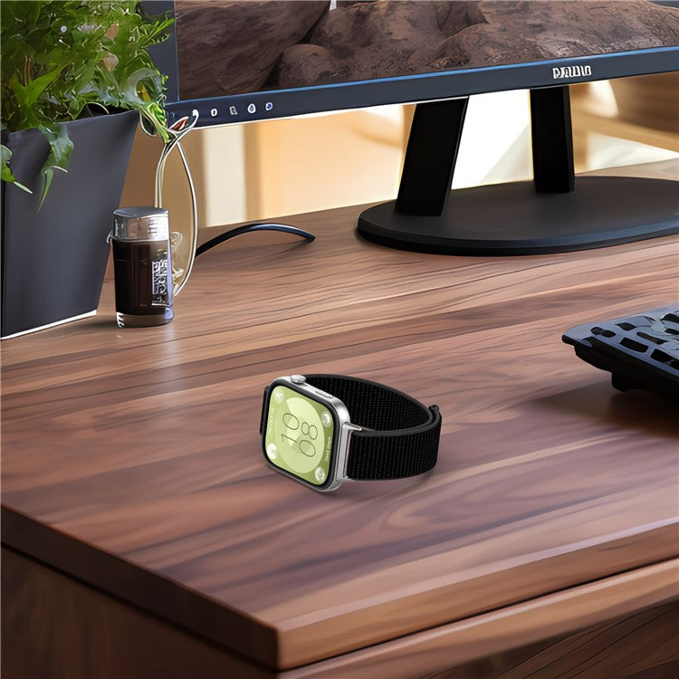 For Huawei Watch Fit 3 Strap Magic Tape Nylon Soft Watch Band - Sea Blue