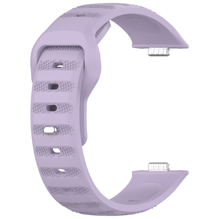 For Huawei Watch Fit 3 Silicone Watch Strap Dots Design Adjustable Wrist Band - Purple