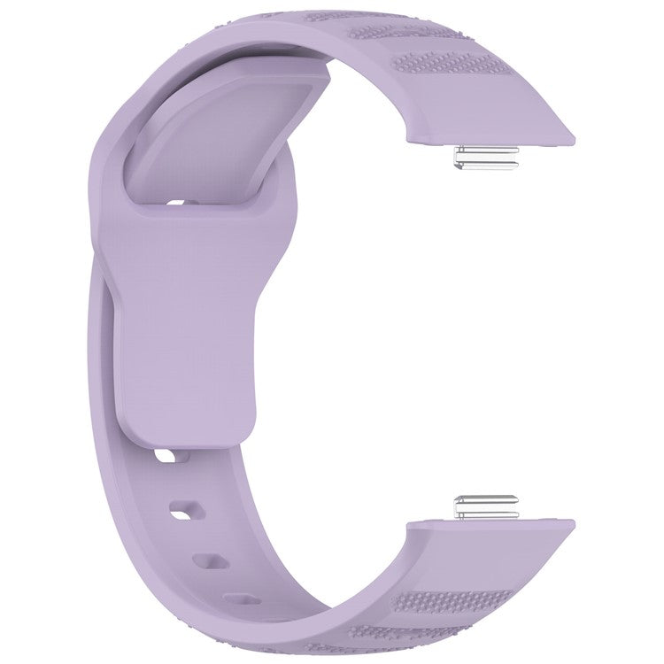 For Huawei Watch Fit 3 Silicone Watch Strap Dots Design Adjustable Wrist Band - Purple