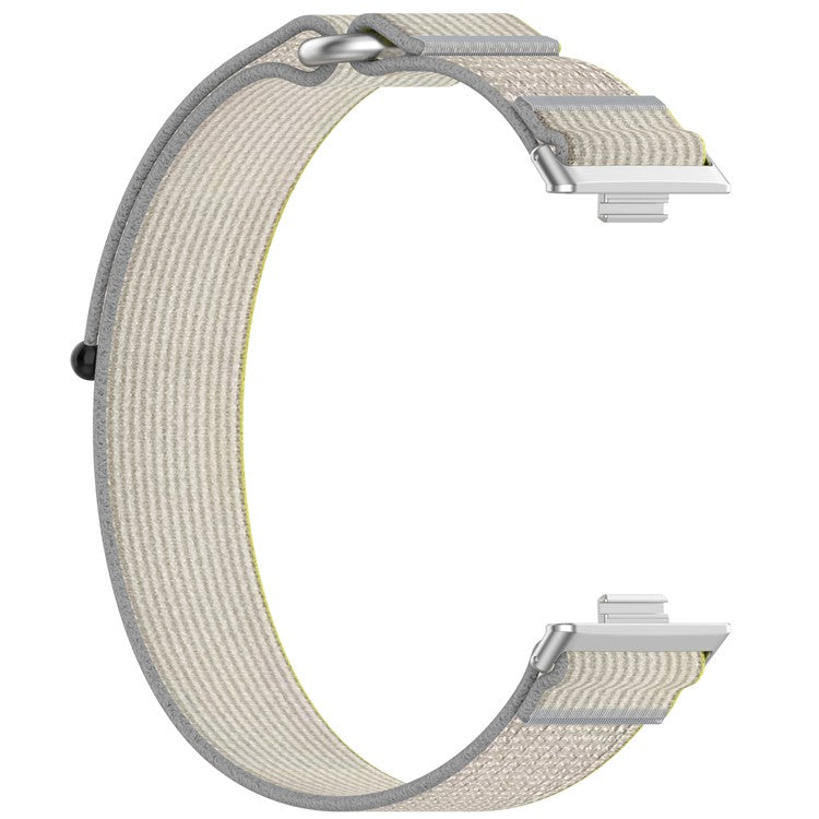 For Huawei Watch Fit 3 Wrist Watch Band Nylon Comfortable Strap Replacement - Yellow+Grey