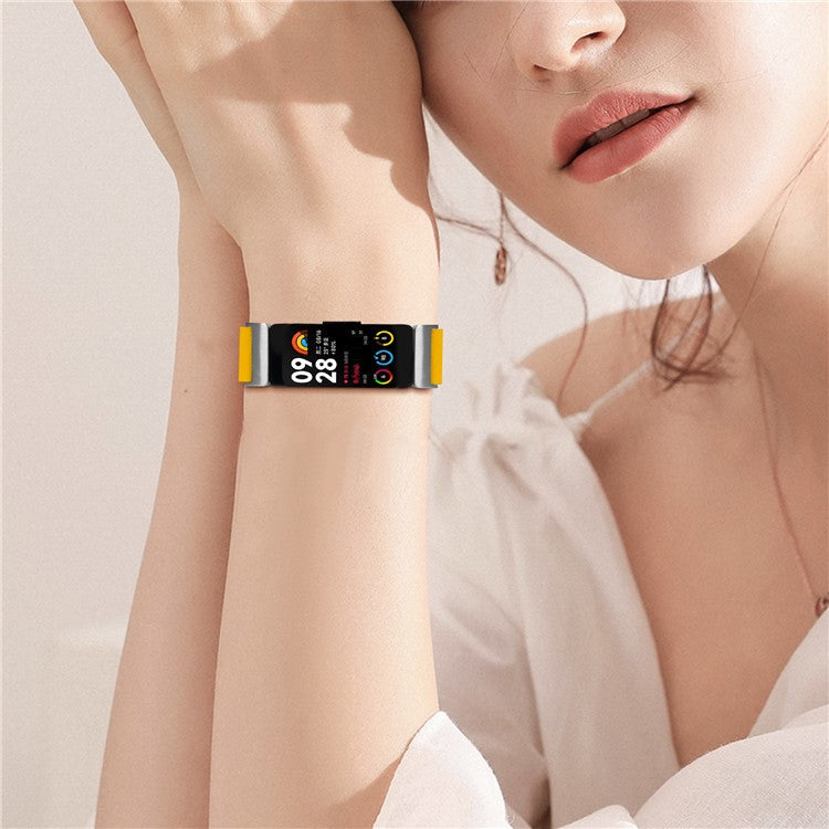 For Fitbit Inspire 2 Nylon Braided Watch Strap Adjustable Replacement Wrist Band - Yellow