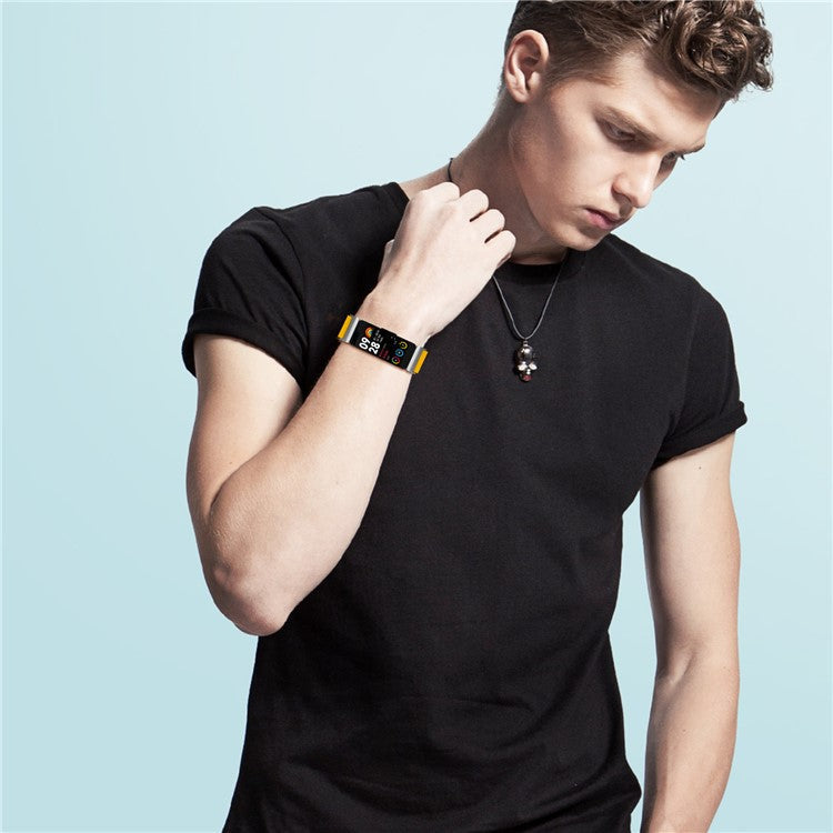 For Fitbit Inspire 2 Nylon Braided Watch Strap Adjustable Replacement Wrist Band - Yellow