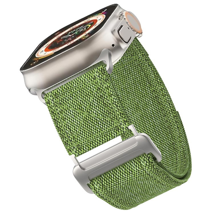 For Apple Watch 10 46mm / Ultra 2 / Ultra 49mm / 9 8 7 45mm / SE (2023) SE (2022) SE 6 5 4 44mm / 3 2 1 42mm Watch Band Nylon Loop Strap - Army Green