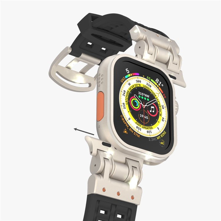 For Apple Watch 10 46mm / Ultra 2 / Ultra 49mm / 9 8 7 45mm / SE (2023) SE (2022) SE 6 5 4 44mm / 3 2 1 42mm Silicone Watch Band Dual Claw - Grey