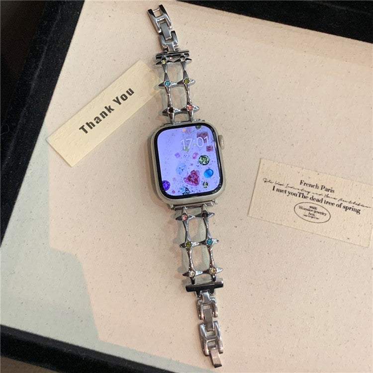 For Apple Watch 10 46mm / Ultra 2 / Ultra 49mm / 9 8 7 45mm / SE (2023) SE (2022) SE 6 5 4 44mm / 3 2 1 42mm Strap Metal Watch Band - Silver