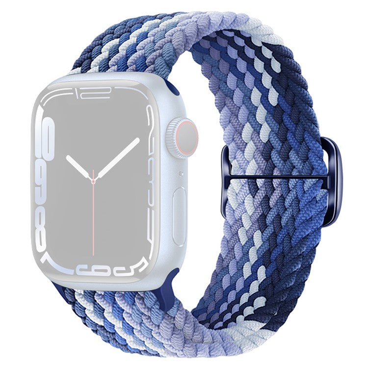 For Apple Watch Series 10 42mm / 9 8 7 41mm / SE (2023) SE (2022) SE 6 5 4 40mm / 3 2 1 38mm Watch Band Braided Nylon Strap - Blueberry