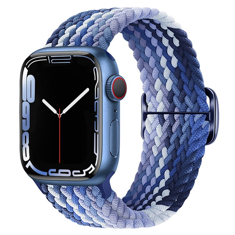 For Apple Watch Series 10 42mm / 9 8 7 41mm / SE (2023) SE (2022) SE 6 5 4 40mm / 3 2 1 38mm Watch Band Braided Nylon Strap - Blueberry