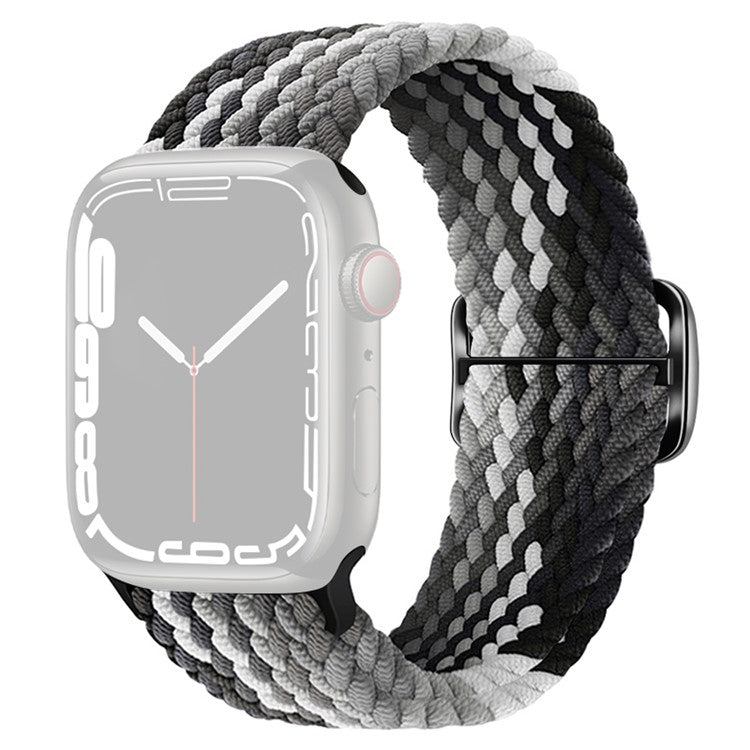 For Apple Watch 10 46mm / Ultra 2 / Ultra 49mm / 9 8 7 45mm / SE (2023) SE (2022) SE 6 5 4 44mm / 3 2 1 42mm Strap Nylon Braided Watch Band - Gradient Black