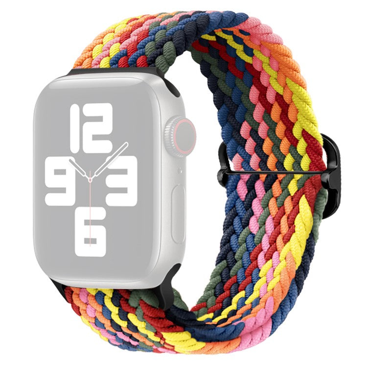 For Apple Watch 10 46mm / Ultra 2 / Ultra 49mm / 9 8 7 45mm / SE (2023) SE (2022) SE 6 5 4 44mm / 3 2 1 42mm Strap Nylon Braided Watch Band - Multi-Color