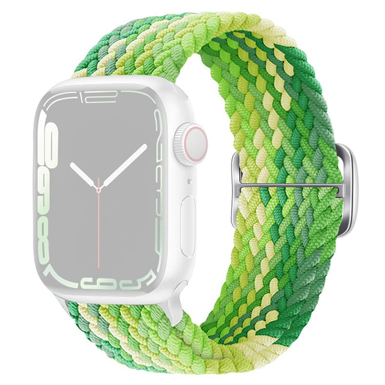 For Apple Watch 10 46mm / Ultra 2 / Ultra 49mm / 9 8 7 45mm / SE (2023) SE (2022) SE 6 5 4 44mm / 3 2 1 42mm Strap Nylon Braided Watch Band - Lime