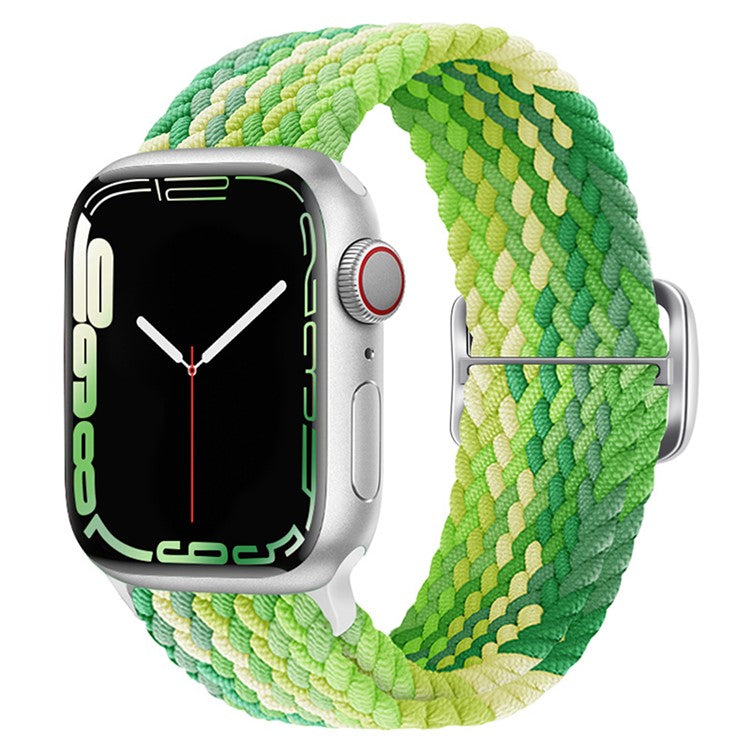 For Apple Watch 10 46mm / Ultra 2 / Ultra 49mm / 9 8 7 45mm / SE (2023) SE (2022) SE 6 5 4 44mm / 3 2 1 42mm Strap Nylon Braided Watch Band - Lime
