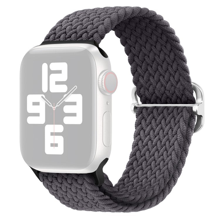 For Apple Watch 10 46mm / Ultra 2 / Ultra 49mm / 9 8 7 45mm / SE (2023) SE (2022) SE 6 5 4 44mm / 3 2 1 42mm Strap Nylon Braided Watch Band - Space Grey