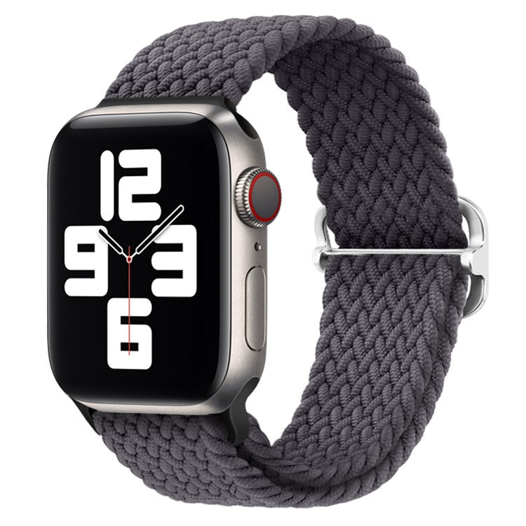 For Apple Watch 10 46mm / Ultra 2 / Ultra 49mm / 9 8 7 45mm / SE (2023) SE (2022) SE 6 5 4 44mm / 3 2 1 42mm Strap Nylon Braided Watch Band - Space Grey