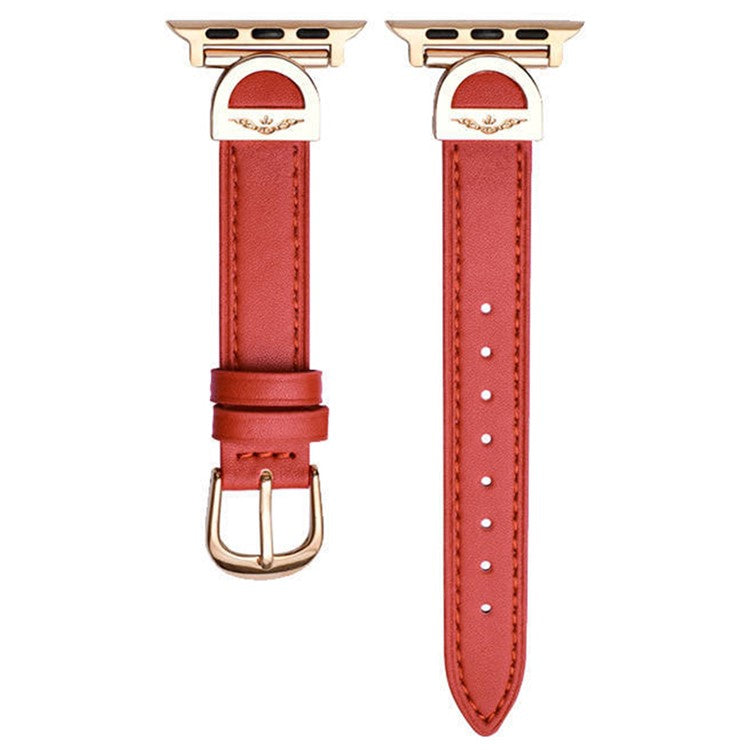 For Apple Watch 10 46mm / Ultra 2 / Ultra 49mm / 9 8 7 45mm / SE (2023) SE (2022) SE 6 5 4 44mm / 3 2 1 42mm Watch Band Microfiber Leather Strap - Red