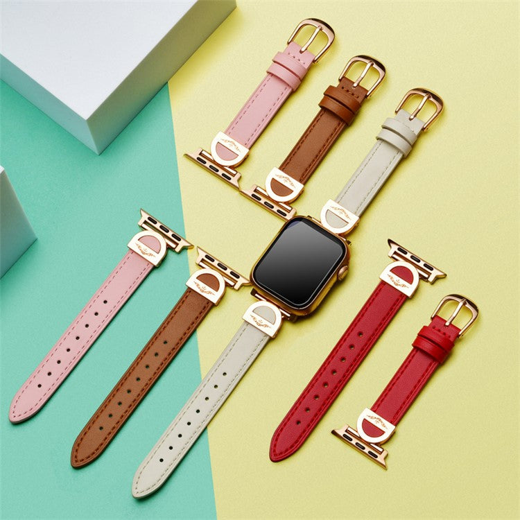 For Apple Watch 10 46mm / Ultra 2 / Ultra 49mm / 9 8 7 45mm / SE (2023) SE (2022) SE 6 5 4 44mm / 3 2 1 42mm Watch Band Microfiber Leather Strap - Red