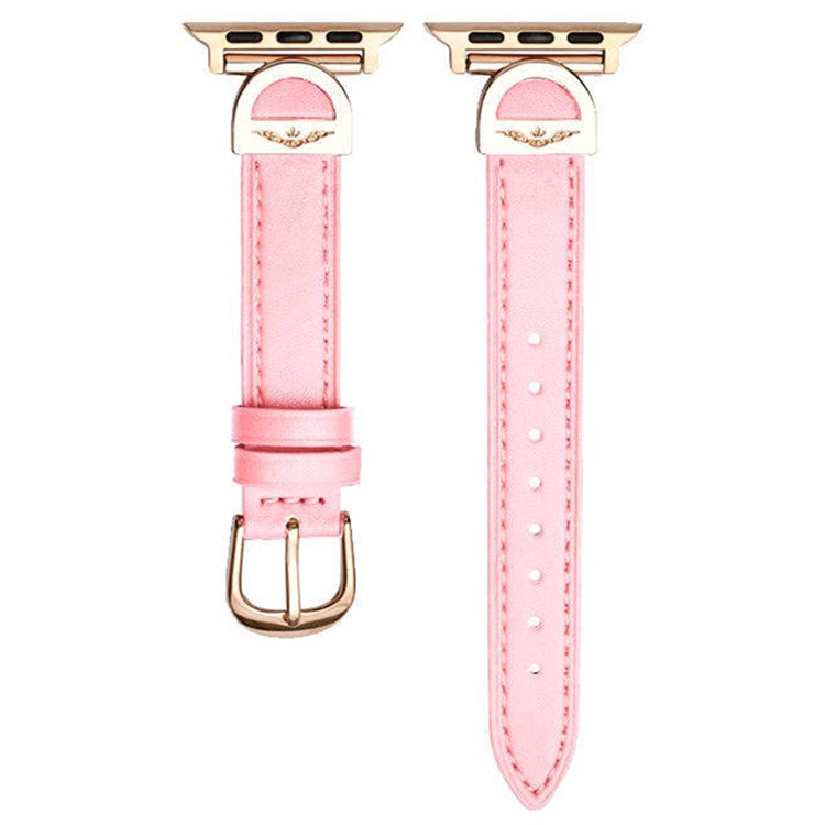 For Apple Watch Series 10 42mm / 9 8 7 41mm / SE (2023) SE (2022) SE 6 5 4 40mm / 3 2 1 38mm Watch Straps Microfiber Leather Bracelet Strap - Pink