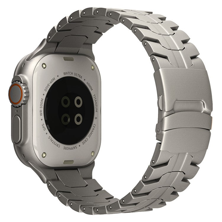 For Apple Watch 10 46mm / Ultra 2 / Ultra 49mm / 9 8 7 45mm / SE (2023) SE (2022) SE 6 5 4 44mm / 3 2 1 42mm Titanium Steel Wrist Strap - Titanium