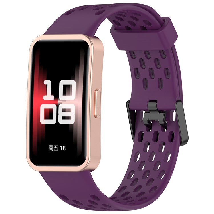 For Huawei Band 9 / 9 NFC / 8 / 8 NFC Replacement Band Adjustable Silicone Watch Strap - Dark Purple