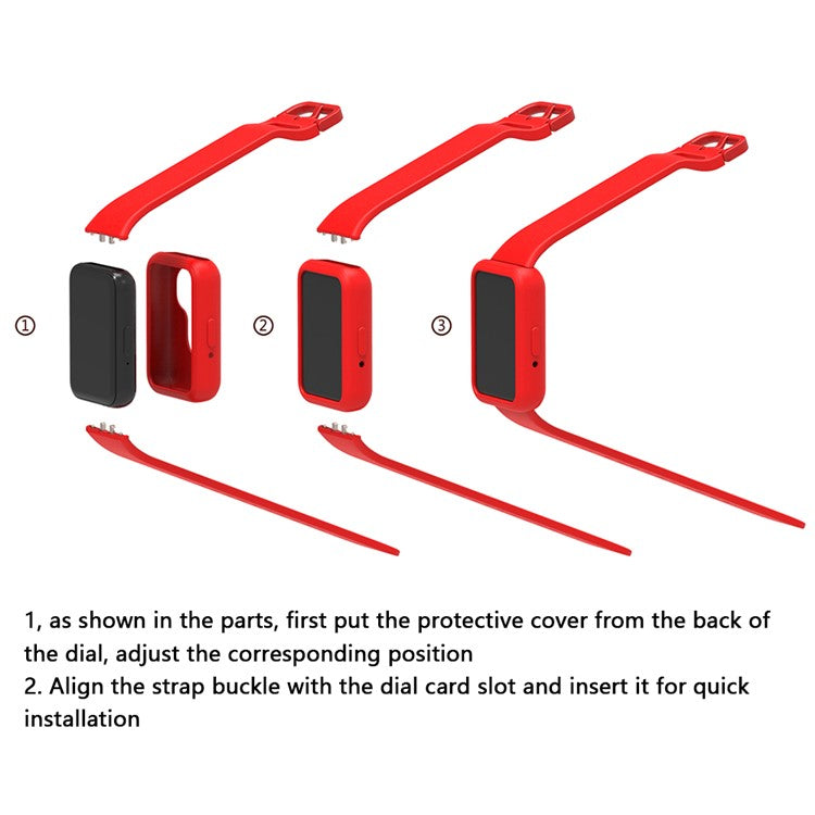 For Samsung Galaxy Fit3 Silicone Strap Replacement Wrist Band with Watch Case - Pink