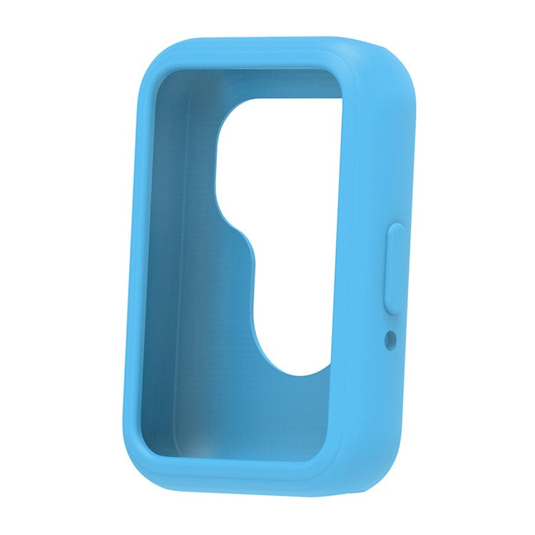 For Samsung Galaxy Fit3 Silicone Strap Replacement Wrist Band with Watch Case - Sky Blue