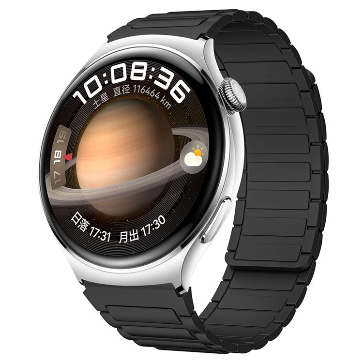 Silicone Watch Band for Huawei Watch 4 / 4 Pro / GT 4 46mm Magnetic Wrist Strap - Black